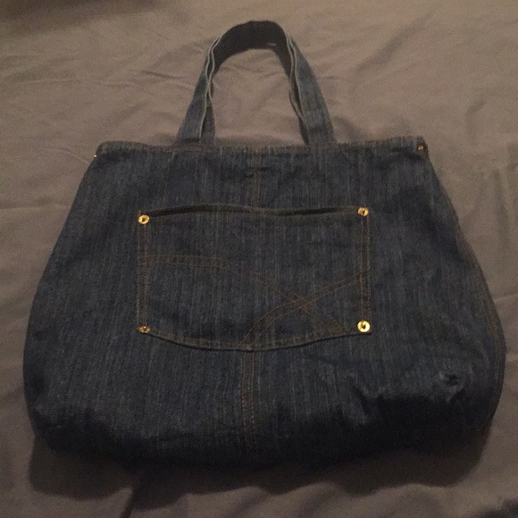 Bath & Body Works Handbags - Classic Denim Tote Bag With Large Jean Pocket